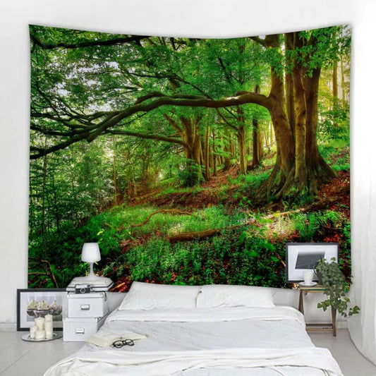 tapisserie murale forêt forêt enchantée